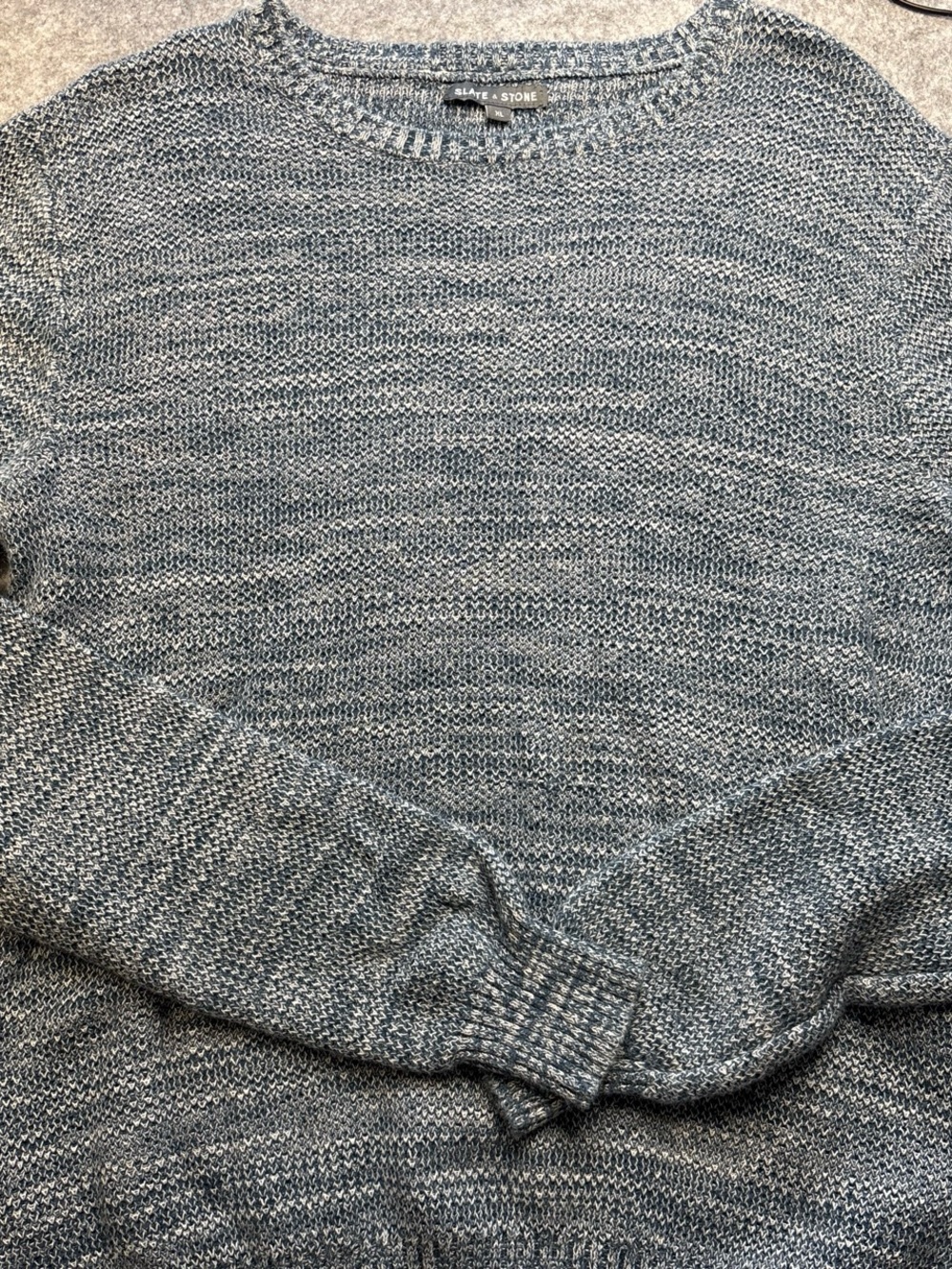 Slate & Stone Marled Light Blue Crewneck Sweater